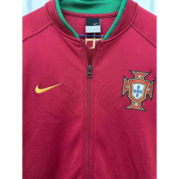 Vintage Nike Portugal Soccer Jacket Red Full Zip Track Jacket Size Large - Picture 3 of 7